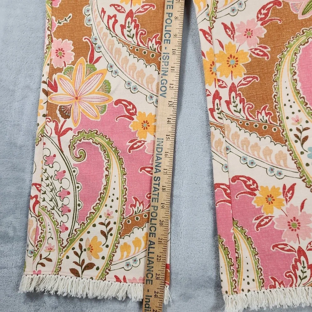 Spartina 449 Maren Kick Flare Fringe Pant S Cropped Mercer House Paisley